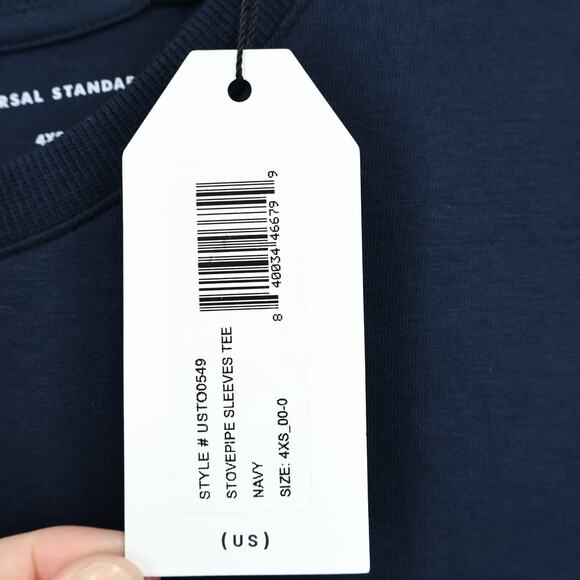 Universal Standard Maia Stovepipe Sleeve Tee Navy Blue Size 4XS 00 NWT - Picture 3 of 7